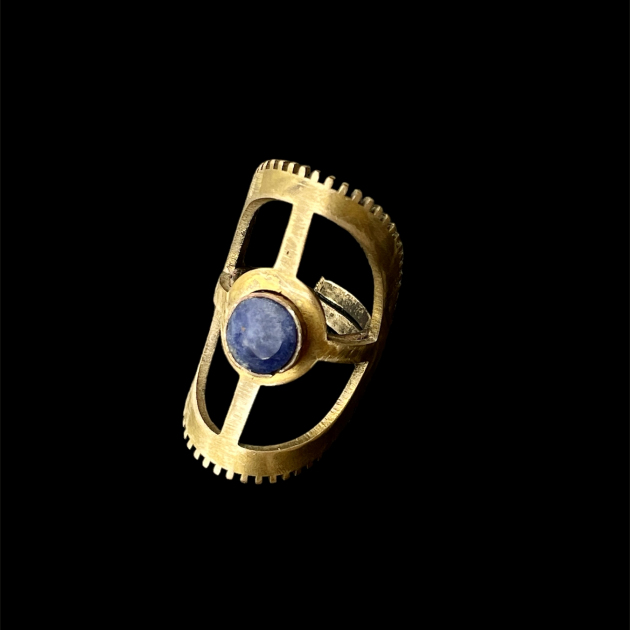 Gear Ring with Lapis Lazuli stone