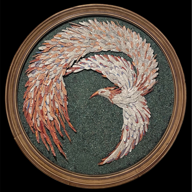 Pájaro de la felicidad 80x80 cm