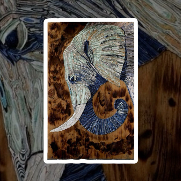 Indian elephant 96×45 cm