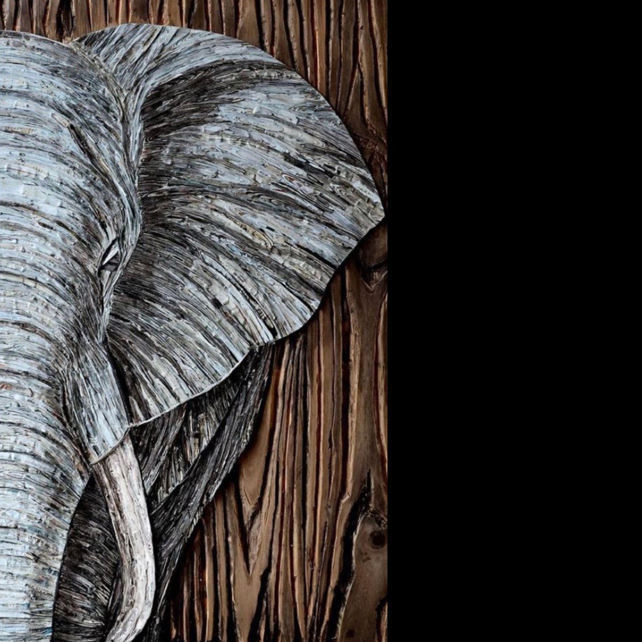 Blue elephant 105×60 cm